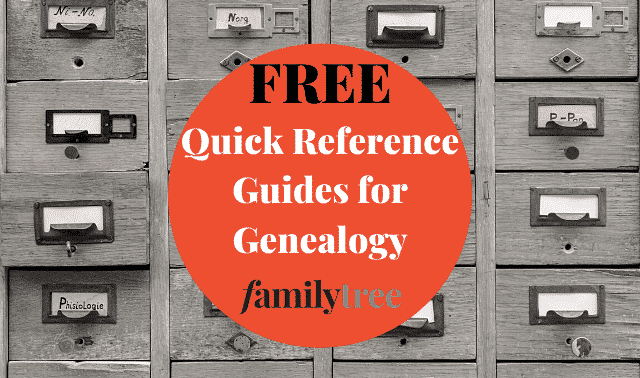 Guías de referencia rápida de genealogía gratuitas