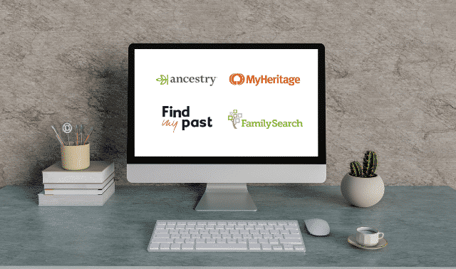 Ancestry.com, FamilySearch, Findmypast y MyHeritage
