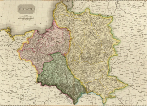 Mapa de las divisiones de Polonia.